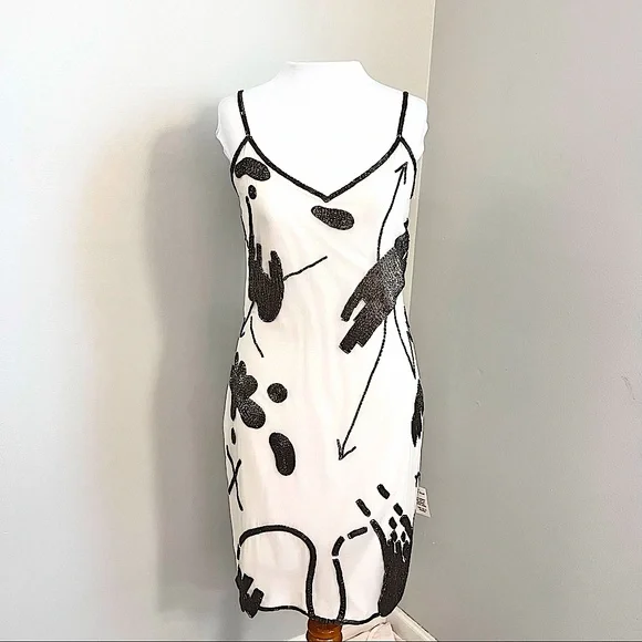 Creative Creations Bonwit Teller silk beaded slip dress - Picture 1 of 16